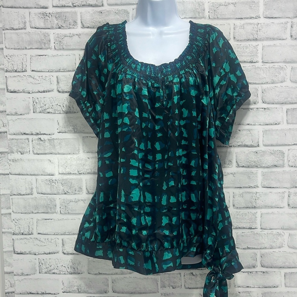 Worthington Woman Satin Feel Hip Tie  Blouse 3X
